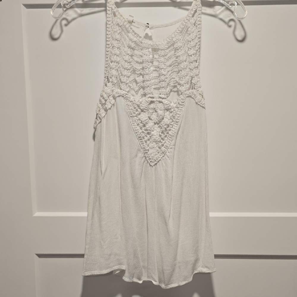 Maurices White Crochet Detail Tank Top